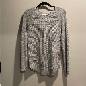 Grey knit pullover sweater